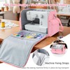 AMOIGEE Full-Open Sewing Machine Case with Wheels, Large Rolling Sewing