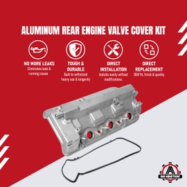 Aluminum Rear Engine Valve Cover Replacement by AA Ignition - Compatible with Acura and Honda - 3.5L, 3.7L - TL, MDX, Accord, Crosstour, Odyssey, Ridgeline, Pilot - Replaces 12320-R70-A00, 264-490
