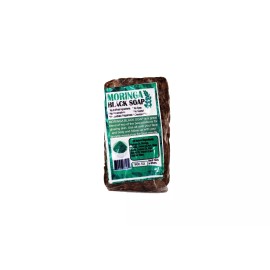 HalalEveryDay African Black Soap with Moringa | Handmade in Ghana | Approximately 16 oz Bar