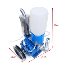 Electric Milking Machine, 250L/min Portable Cow Milking Machine 1440r/min Vacuum Pump Milker Single Bucket Piston Tank Container Barrel Kit for Farm Livestock Goat Sheep Ewe (250L/min)