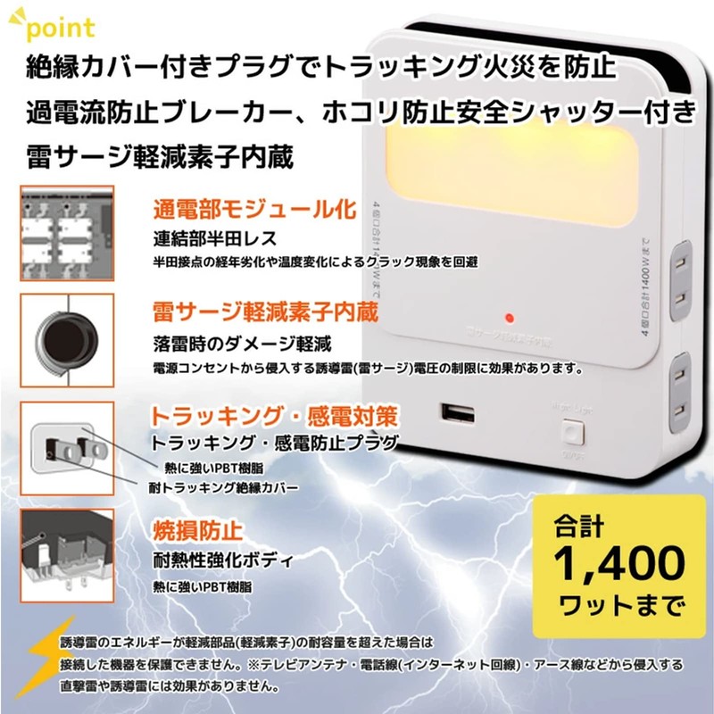 4口拡張コンセント TU4BR1-W