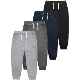 VOGRYE 4 Pack Boys Sweatpants Cotton Toddler Joggers Pants with Pocket Drawstring for Kids Toddler Boys 2T-6T