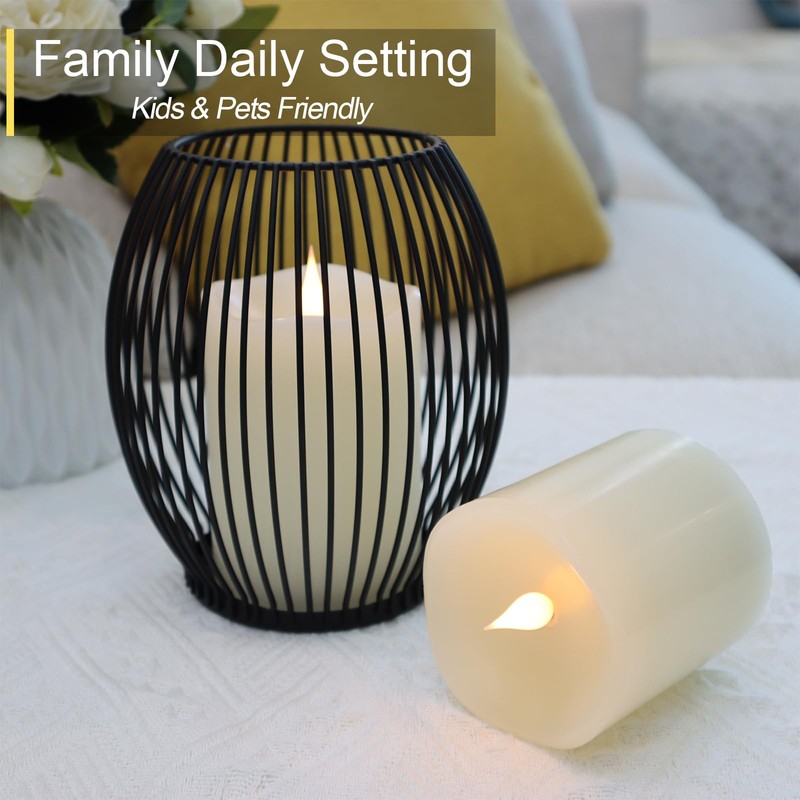 TECHLONG Flameless Candles Battery Operated with Timer, 3D Moving Flame