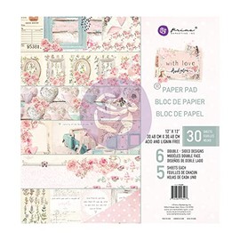 with Love Collection 12x12 Paper Pad 24 Sheets Journal Scrapbook Supplies Material Craft Notebooks Decoupage Album Journals Planners Art