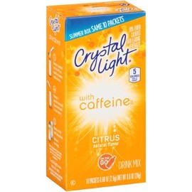 Crystal Light On The Go Splash, Citrus with Caffeine, 0.9-Ounce (Pack of 6)