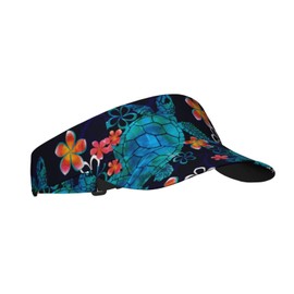 Turtles Watercolour Sport Sun Visor Hats for Women Men & Adjustable Sport Packable Travel Sun Visor