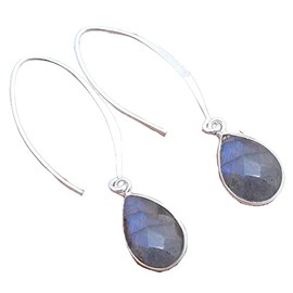 Kanika Jewelry Trove Labradorite 925 Sterling Silver Earrings for Girls, Prehnite Gemstone Earrings for Women