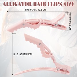 Havawish 12 Pcs Alligator Clips for Hair Styling Matte Alligator Crocodile Clips for Women Hair Sectioning(Blush)