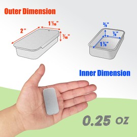 Cubic Ape Slide Top Tin Containers for Lip Balm, Solid Perfume (8-Pack, w/Labels) - Empty Small Cosmetics Metal Boxes with Sliding Lids (Frosted Silver, 0.25 OZ)