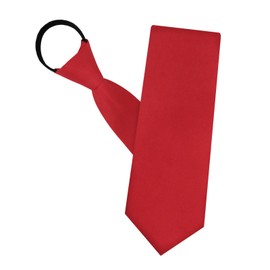 Luckyvestir Red Ties for Men Pre-Tied Zipper Tie 3.15" Solid Color Neckties for Men