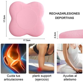 CHENGBAO 2 Paquetes Rodilleras de Yoga,Almohadilla de Espuma Antideslizante para Yoga,Rodilleras de yoga extra gruesas,Entrenamiento de Yoga y Pilates (Rosa)