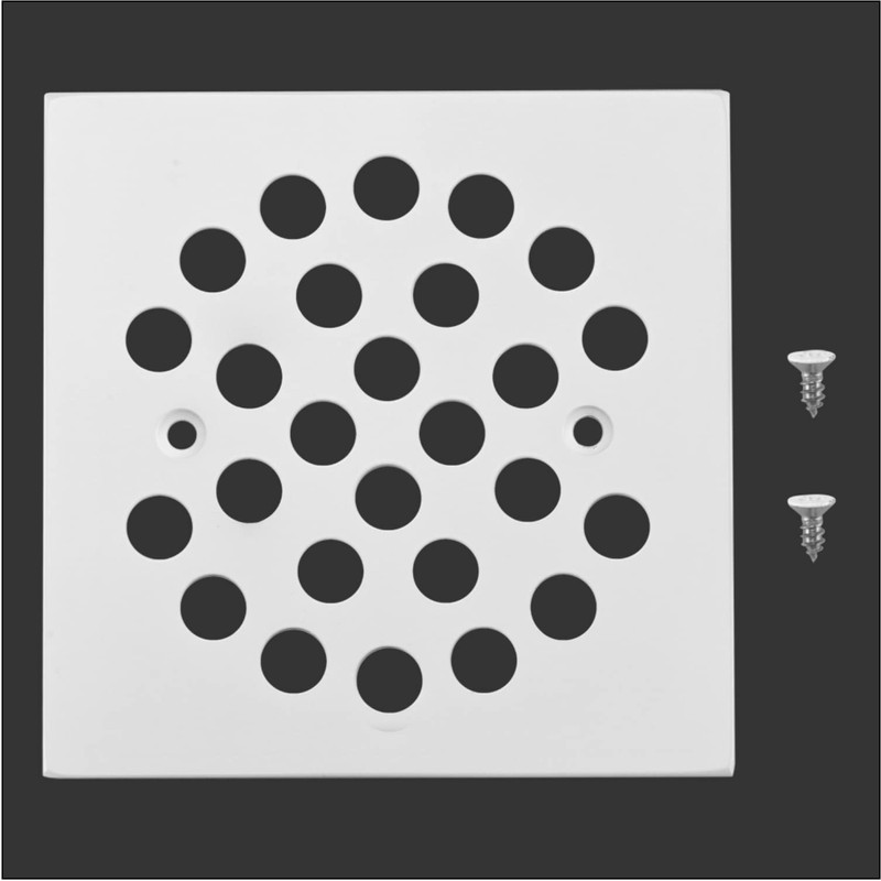 Bropury Square 4-1/4-inch Screw-in Stainless Steel Shower Floor Drain Cover