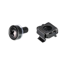 PATIKIL Rack Mount Cage Nuts M5x10mm Mounting Screws Iron Zinc Plated for Server Rack Cabinets with Washers, Black 20 Sets