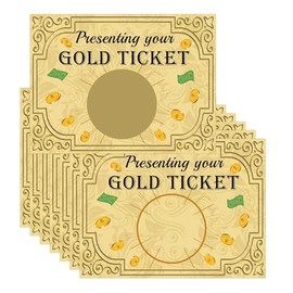 Pop Resin 30 Pack Golden Ticket Scratch Off Cards Make Your Own Golden Ticket Scratch Off Tickets - Gold Ticket Cards Party Favors Note Cards 30 Pcs Scratch Off Stickers