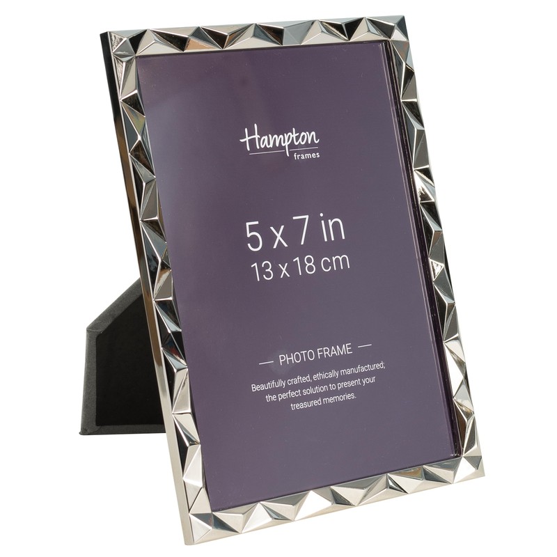 Hampton Frames JANELLE 5x7 (13x18cm) Silver Nickel Photo Frame Glass