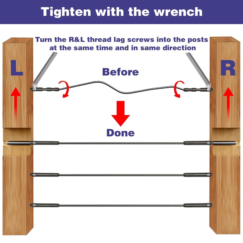 Deck Man Left&Right Handed Thread Lag Screws for 1/8" Decking