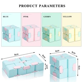 Cube Toy Anxiety Relief Toy Hand Held Magic Sensory Stress Cube Toy for Adults Kids Relieve Stress Christmas Party Favors (Classic Style)