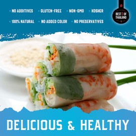 Best of Thailand [Square] Brown Rice Paper Wraps 3 Pack | Perfect for Fresh Spring Rolls & Dumplings | Non-GMO, Gluten-Free, Vegan & Paleo | Kosher for Passover Kitniyot