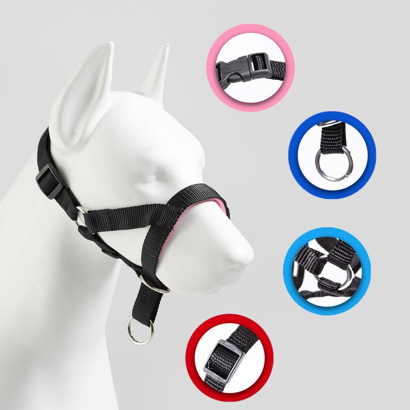 Dog Head Collar with Padded Fabric, Head Harness for Dogs,