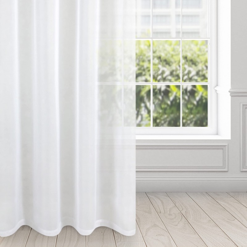 Eurofirany Lucy Voile Curtain, White, 140 x 250 cm
