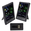 Weather Stations Wireless Indoor Outdoor Color Display Black 3 Channels