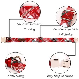 Lionet Paws Christmas Dog Collar with Bowtie, Dog Bowtie Collar with Metal Buckle for Dogs and Cats, Adjustable Comfortable Dog Collar Girl Boy Gift，XXS, Neck 7-11 in