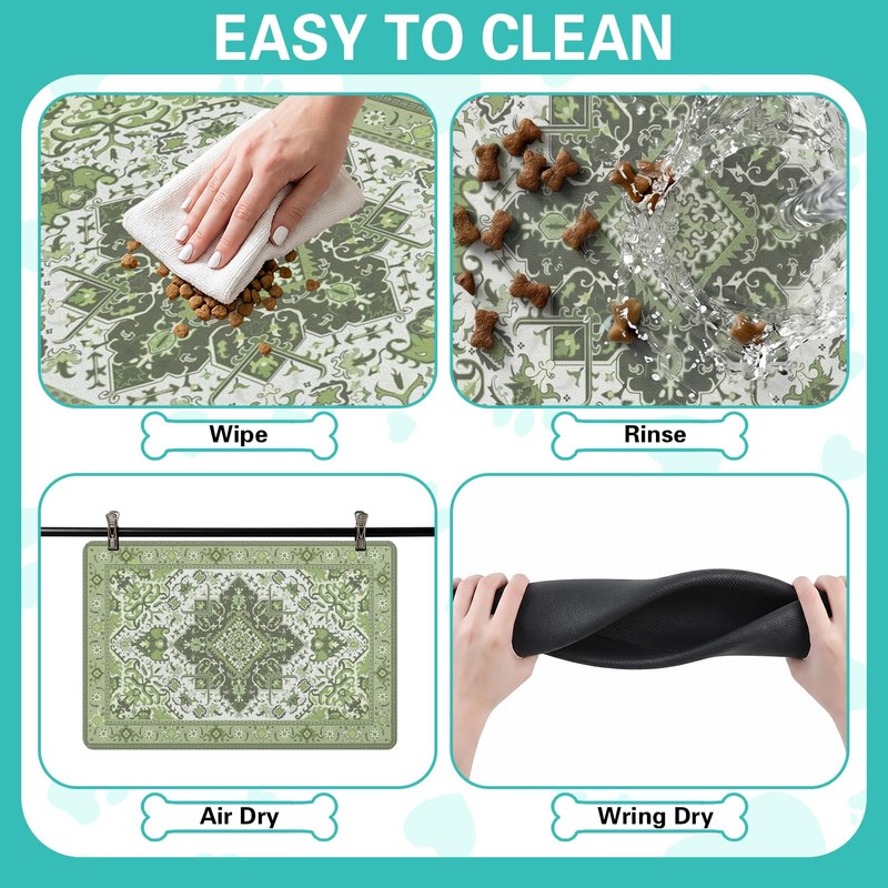 Pet Feeding Mat for Floors Waterproof Dog Mat for Food