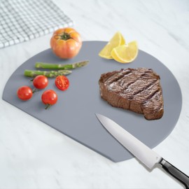 aiji Cutting Board, Heat Resistant, Elastomer, Round Cutting Board, Kamaboko Shape, Dishwasher Safe, Antibacterial, Lightweight, Thin, Widely Usable, Nonslip, Cutting Board, Double Sided,