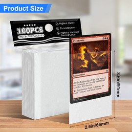 White Matte Card Sleeves for MTG, 300 Pieces Perfect Fit Standard Card Sleeves for Trading Card Sports Cards Baseball Cards TCG Magic, Card Protector for Mini Photo, Sturdy and Nice Shuffling