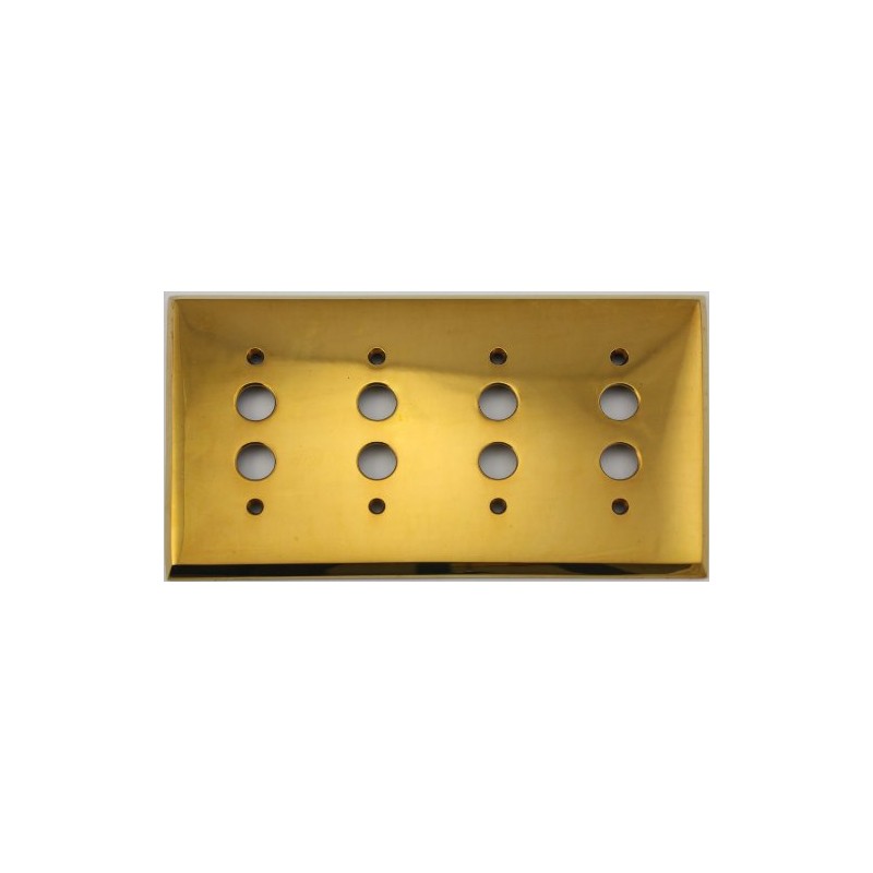 Unlacquered Polished Brass 4 Gang Push Button Light Switch Wall