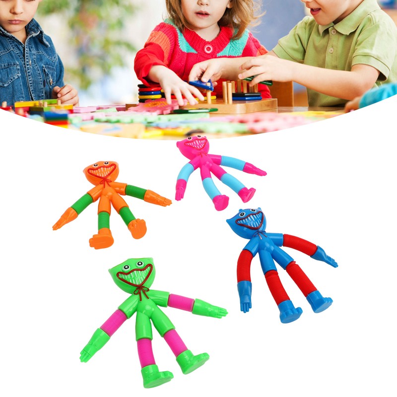 4PCS Telescopic Suction Cup Toy Cartoon Reduce Pressure Plastic Shape
