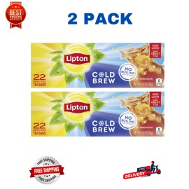 Lipton Cold Brew Iced Tea Bags, Family Size Iced Tea Bags, 22 Total Tea Bags - PACK OF 2