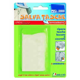 SALVA TASCHE Pezza termoadesiva in cotone riparare tasche bucate, vari colori assortiti casual, art. 277