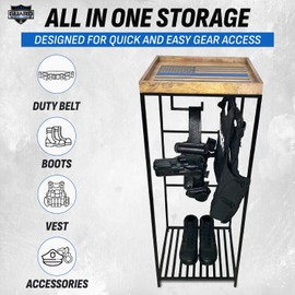 Guard The Line Police Gear Rack – Law Enforcement & Military Gear Stand Organizer – Vest, Uniform & Plate Carrier Hanger – Duty Belt Holder – Cop Caddy Tactical Storage Rack