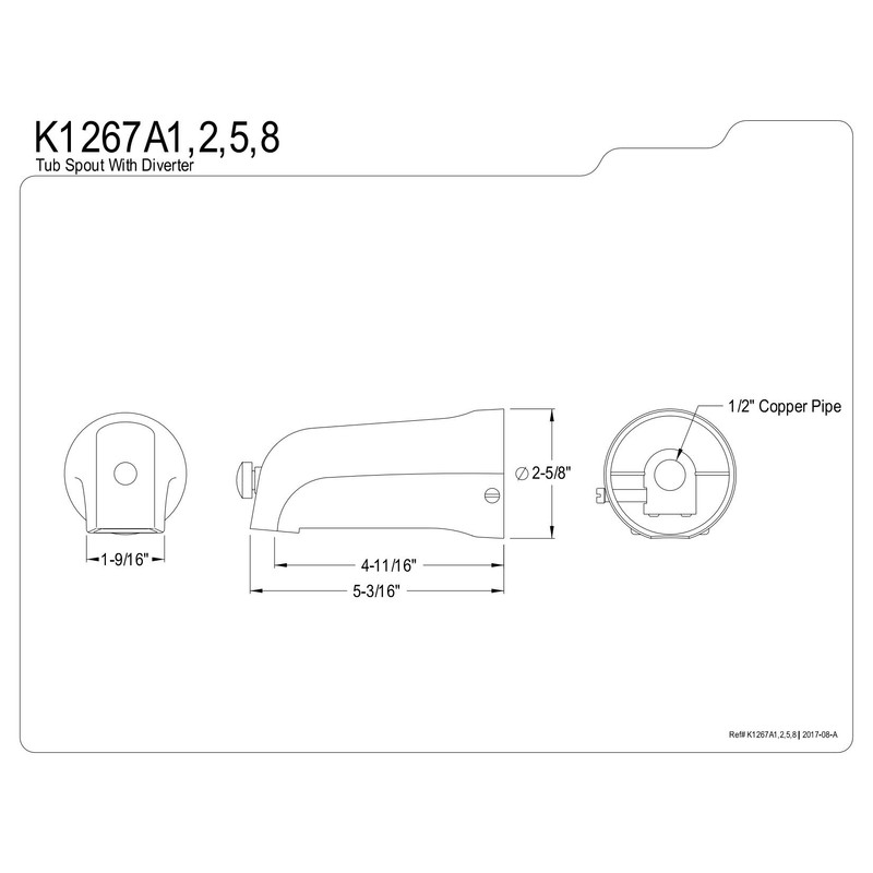 Kingston Brass K1267A5 Showerscape Tub Spout, Chrome