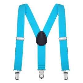 DonDon turquoise boys' braces with bow tie in set elastic and adjustable length for children from 1-8 years old