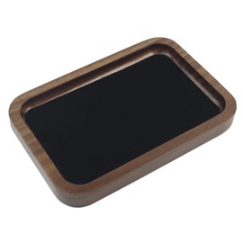 DSHOM Walnut Solid Wood Square Jewelry Display Valet Tray Dish for Elegant Presentation of Your Finest Pieces, Perfect for Personal Use Men Gift 6.1"