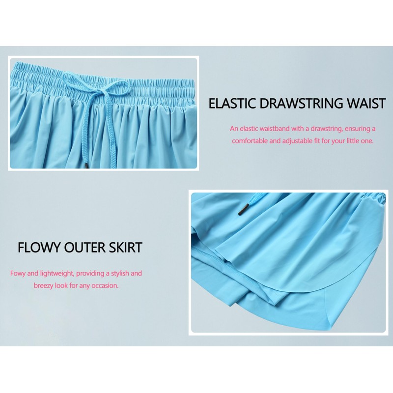 Girls 3 Pack Butterfly Shorts Flowy Athletic 2 in 1