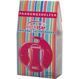 Sockstar Sockenclips Colours & Stripes - Basic Pack = 10 Clips in 2 frischen variierenden Pastellfarben