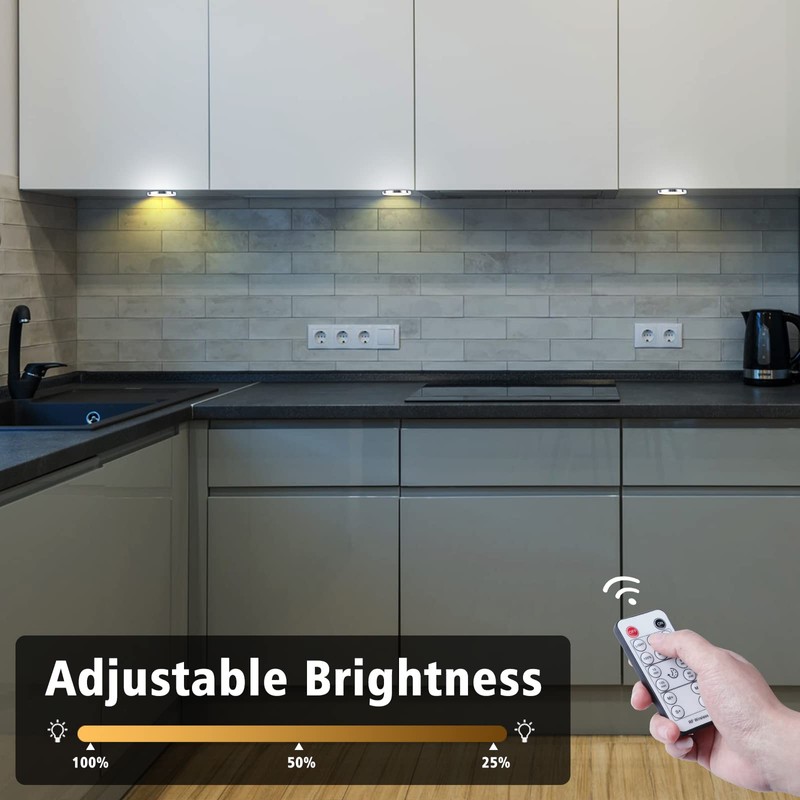 LABOREDUCER Under Cabinet Light Kitchen Kit,Dimmable Display Cabinet Lighting Cupboard