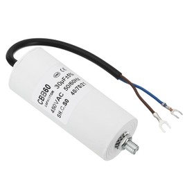 PATIKIL 30uf CBB60 Run Capacitor,AC 450V U Terminal Wires 50/60Hz Cylinder Bottom with M8 Screw for Washing Machine, Cleaning Machine Pump Motor Star