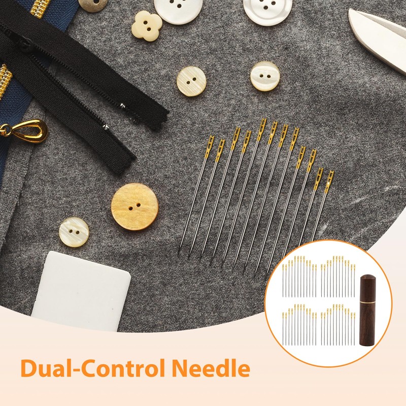 48PCS Self Threading Sewing Needles Set,Easy Thread Needles for Hand