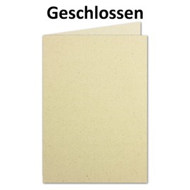 25 x Eco Double Cards DIN A6 with Envelopes DIN C6 Made of Grass Paper - Recycled Paper 280 g/m² - Environmental Craft Cards for Invitations and Greeting Cards - Glüxx Agent