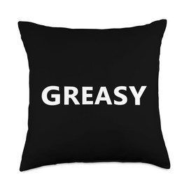 Funny Mechanic Gifts Greasy Meme Funny Grease Rag for Car Boat Motor Mechanic Throw Pillow, 18x18, Multicolor