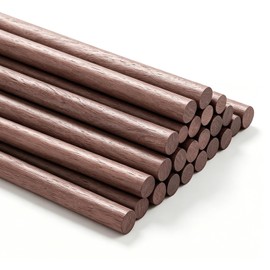 24 Pcs Wooden Dowels for Crafts, 10 mm Walnut Wooden Dowel Rods Natural, Smooth Surface Round Unfinished Wood Rod for Building Models Woodworking DIY Projects