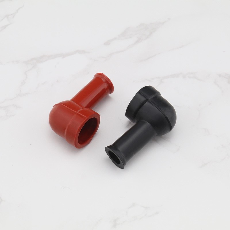 LT Easiyl 10pcs Battery Terminal Insulating Rubber Protector Cover Angled