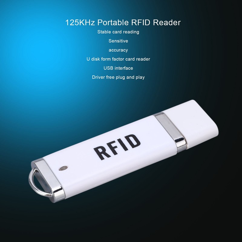 125KHz Portable RFID Reader 5V 100MA U Disk Shape ID
