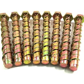 Xugend 8 Pack, M8 x 130 Masonry Concrete Anchor Bolt Screw with Hexagonal Head, Concrete Self Tapping Anchor, Thunder D-Bolt Anchor, Screws direct into Brick, Stone, Wood, Concrete (M8x130)