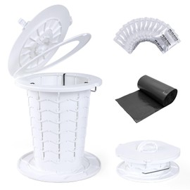 ANBEISTEE Upgrade Retractable Portable Toilet Travel Toilet Adjustable Height Camping Toilet Portable Potty for Adults Kids White