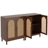 Tribesigns Set of 2 Rattan Sideboard Buffet Cabinet with Storage,